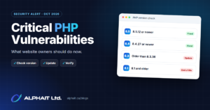 Critical PHP vulnerabilities: a version check showing which PHP releases are vulnerable and which are fixed